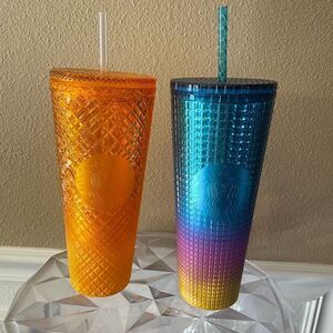 Starbucks Singleton Pride Rainbow Tumbler Mango Tumbler 24 Ounces
